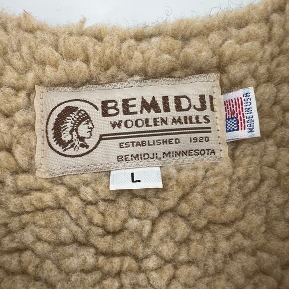 Bemidji Woolen Mills Wool Vest Vtg Mens Large Buffalo Plaid Red Black Sherpa USA - Picture 4 of 8